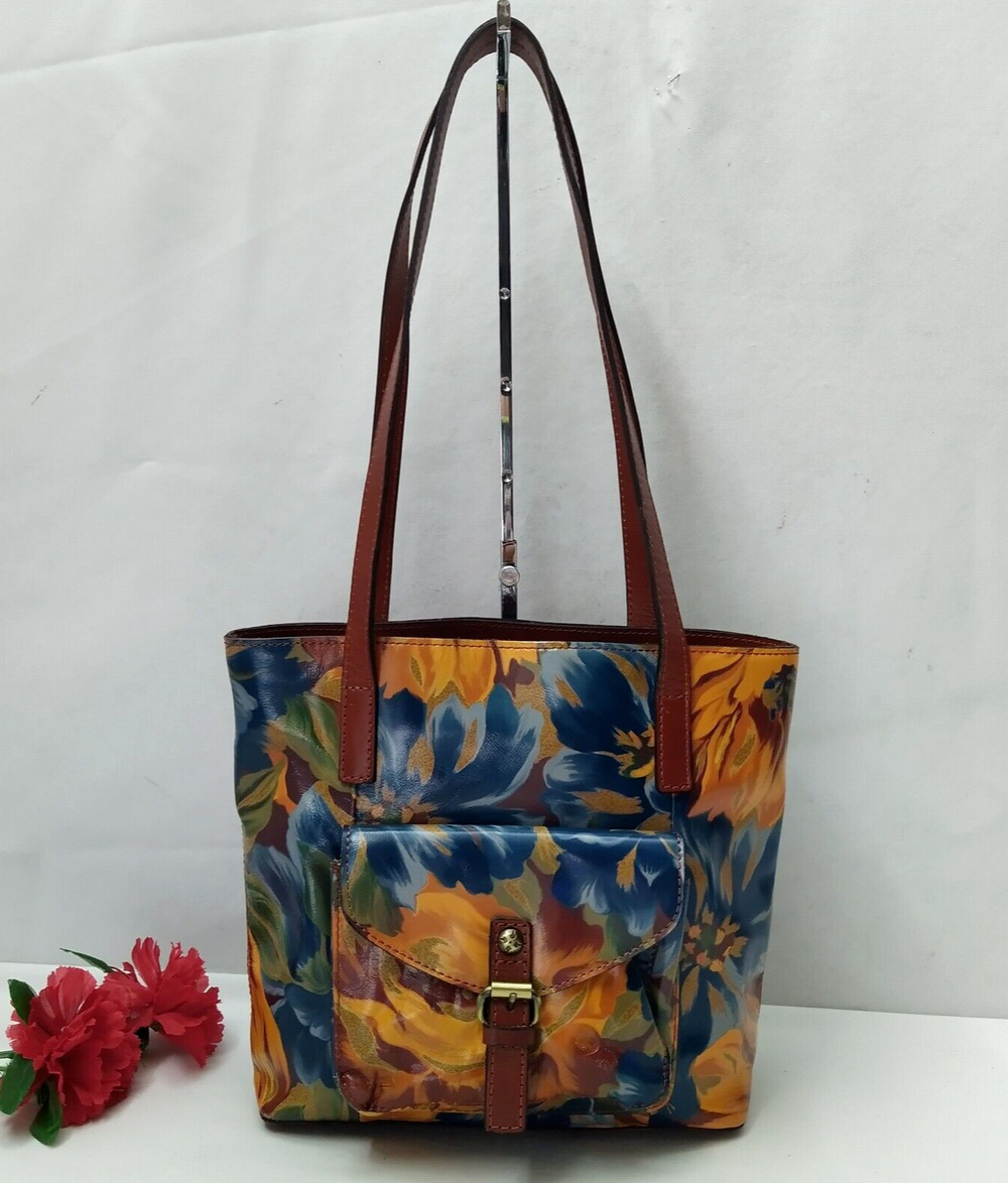 Patricia Nash Banbury Tote Rain Forest Multicolor Leather Shoulder Bag